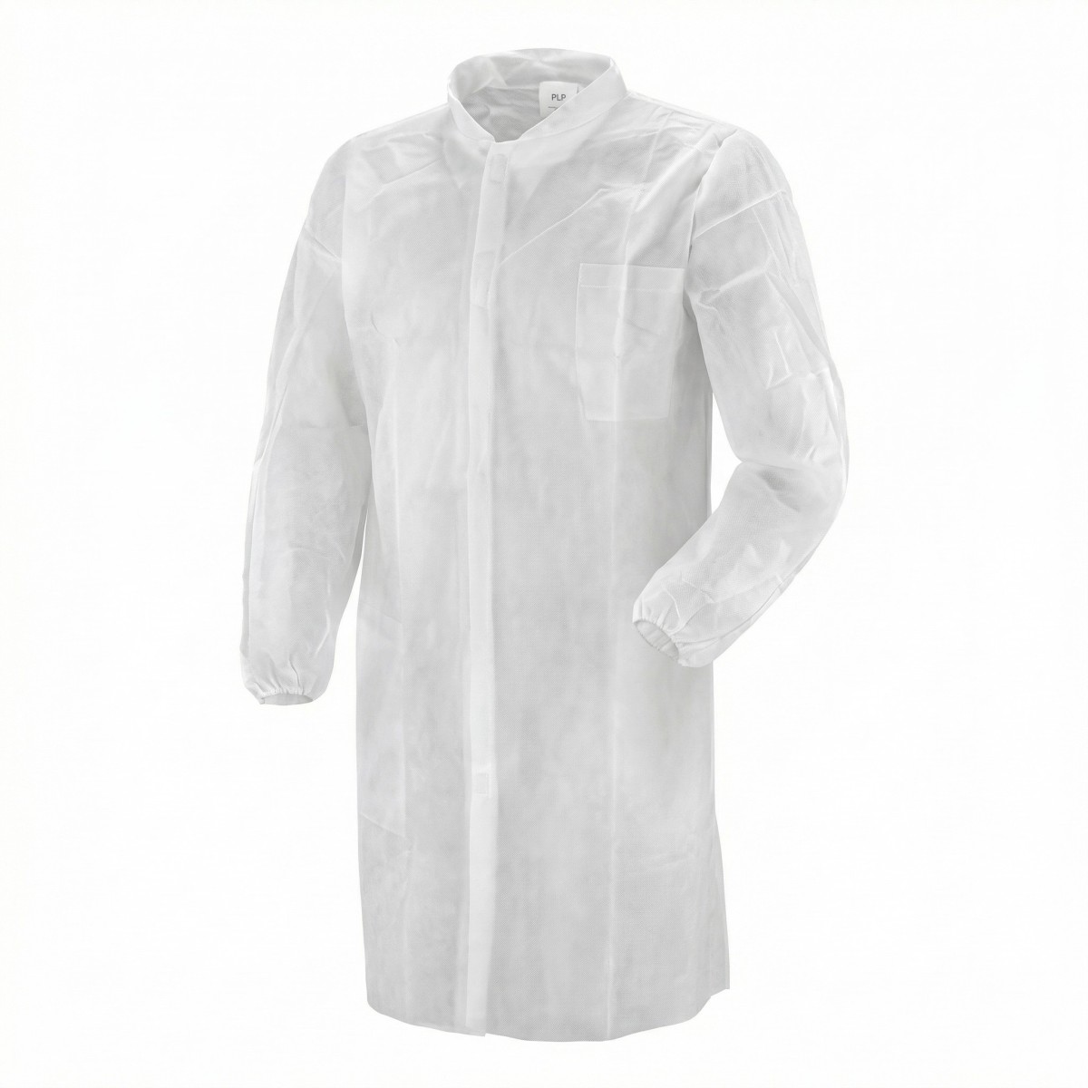 Camice monouso in PLP con chiusura a velcro - Bianco - Taglie L, XL, XXL