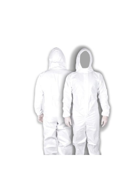 TUTA PLP monouso c/cappuccio e cerniera  gr30 (cf 50 pz)