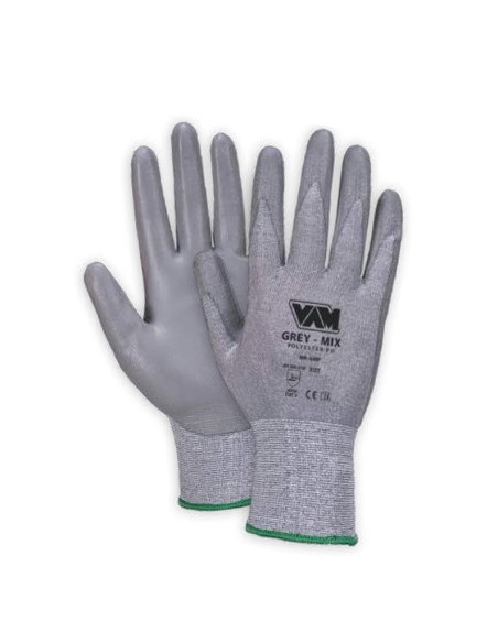 Guanti Grey-mix poliestere spalmato poliuretano
