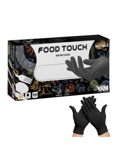 Guanti monouso in NITRILE NERO "FOOD TOUCH"