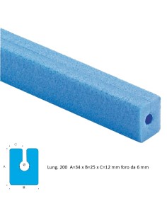 Angolari  per profilo Vetro PLT azzurro 25-35 sp. 10mm H...