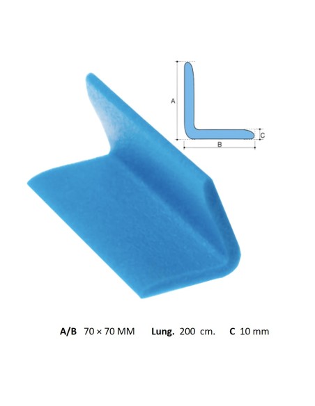 Angolari  ad L75 polietilene azzurro 75 x75 H 200 cm