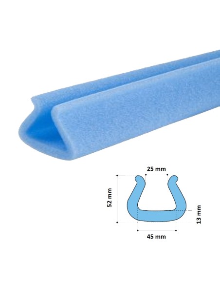 Angolare a U in PE espanso spes.13mm- 30-45mm x2mt
