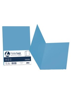 Cartellina semplice FAVINI FOLDER S cartoncino Simplex Luce&Acqua 200 g/m² 25x34cm azzurro 55  conf.50 - A50G664