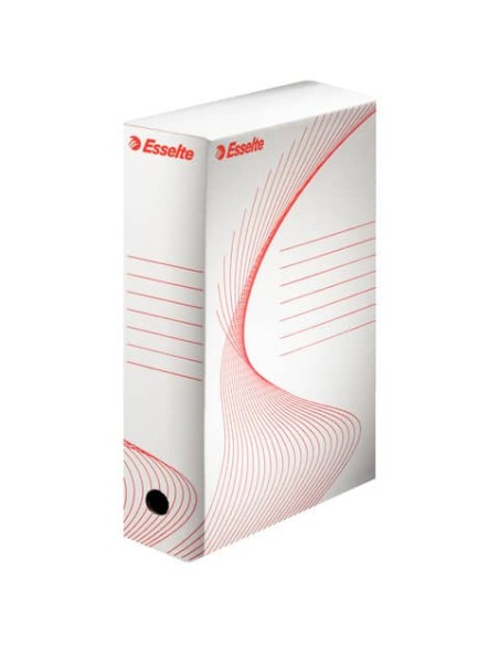 Scatola archivio Esselte Boxy 100 bianco/rosso 25x35x10 cm 20172