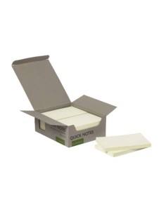 Foglietti riposizionabili riciclati Q-Connect gialli conf. 12 blocchetti da 100 fogli 127x76 mm - giallo - KF17322