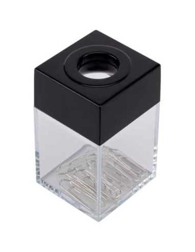 Dispenser per fermagli Q-Connect nero/trasparente quadrato 4