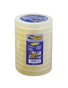 Nastro adesivo Noysy SYROM formato 15 mm x 66 m ppl trasparente torre da 10 rotoli - 7389