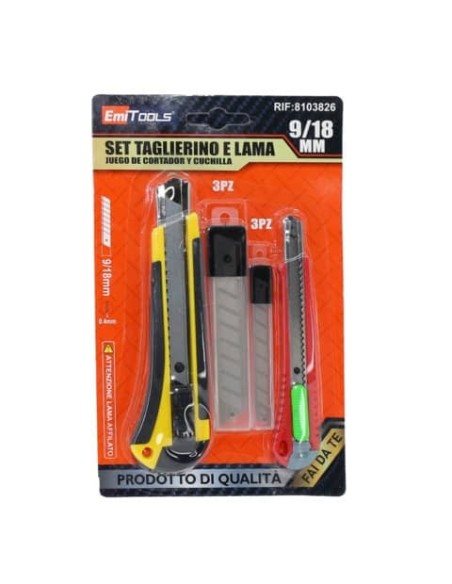 Set 2 cutter Emi con lama a spezzare di ricambio - misure 9 e 18 mm - 8103826