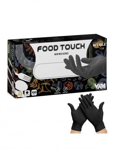 Guanti monouso in NITRILE NERO FOOD TOUCH